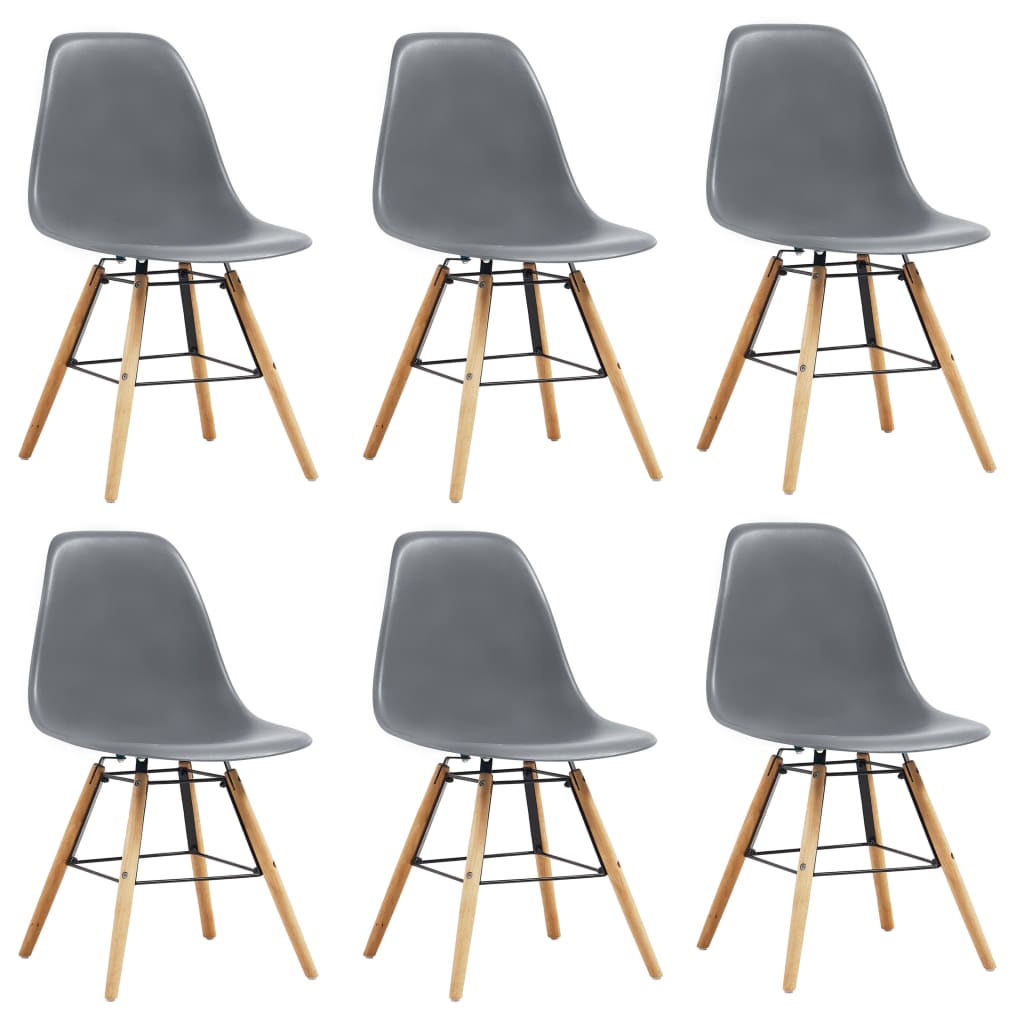 Berkfield Dining Chairs 6 pcs Grey Plastic