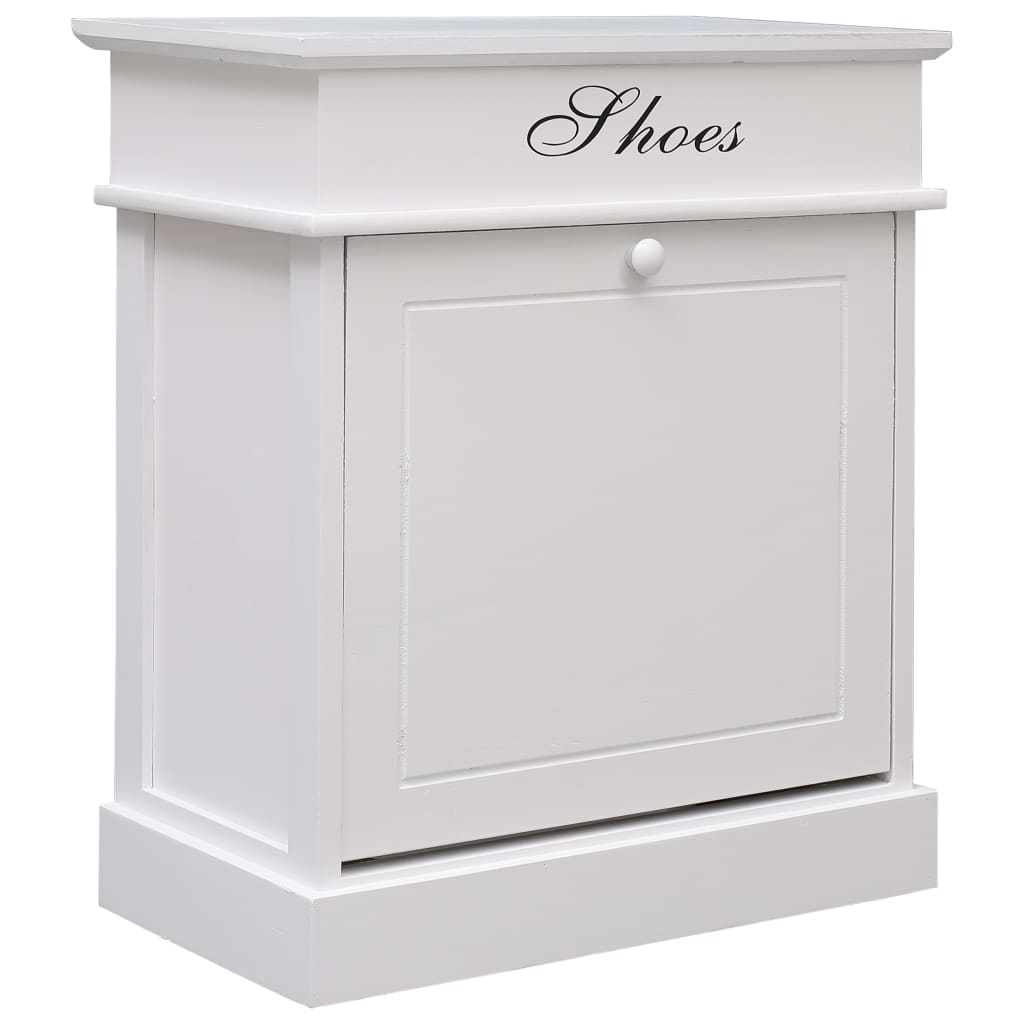 Berkfield Shoe Cabinet White 50x28x58 cm Paulownia Wood
