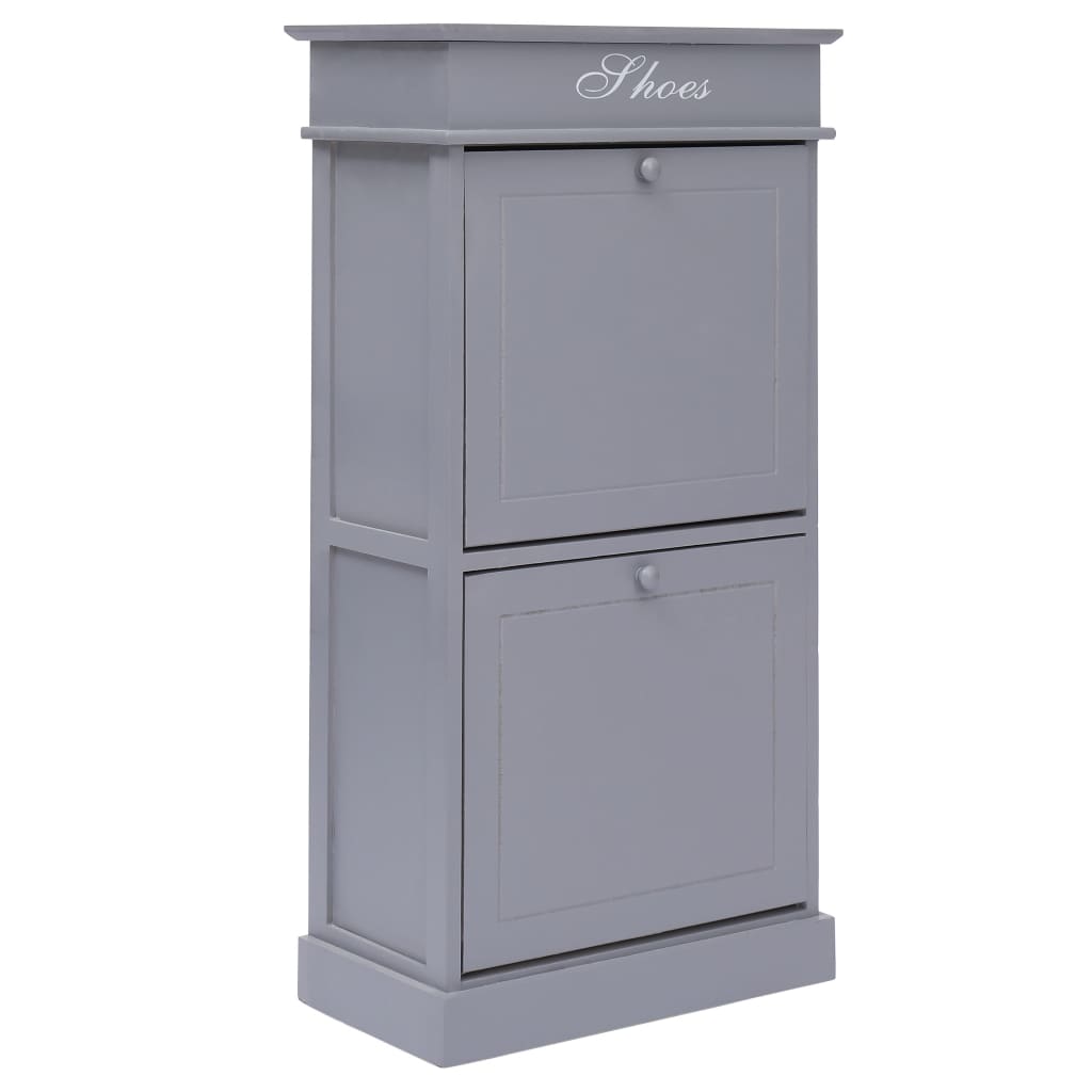 Berkfield Shoe Cabinet Grey 50x28x98 cm Paulownia Wood