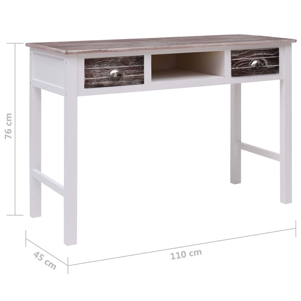 Berkfield Writing Desk Brown 110x45x76 cm Wood