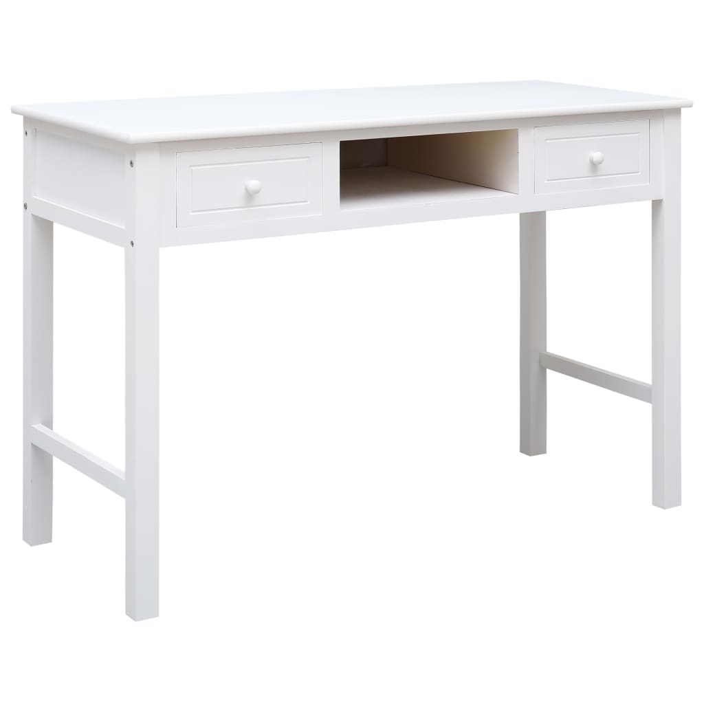 Berkfield Writing Desk White 110x45x76 cm Wood