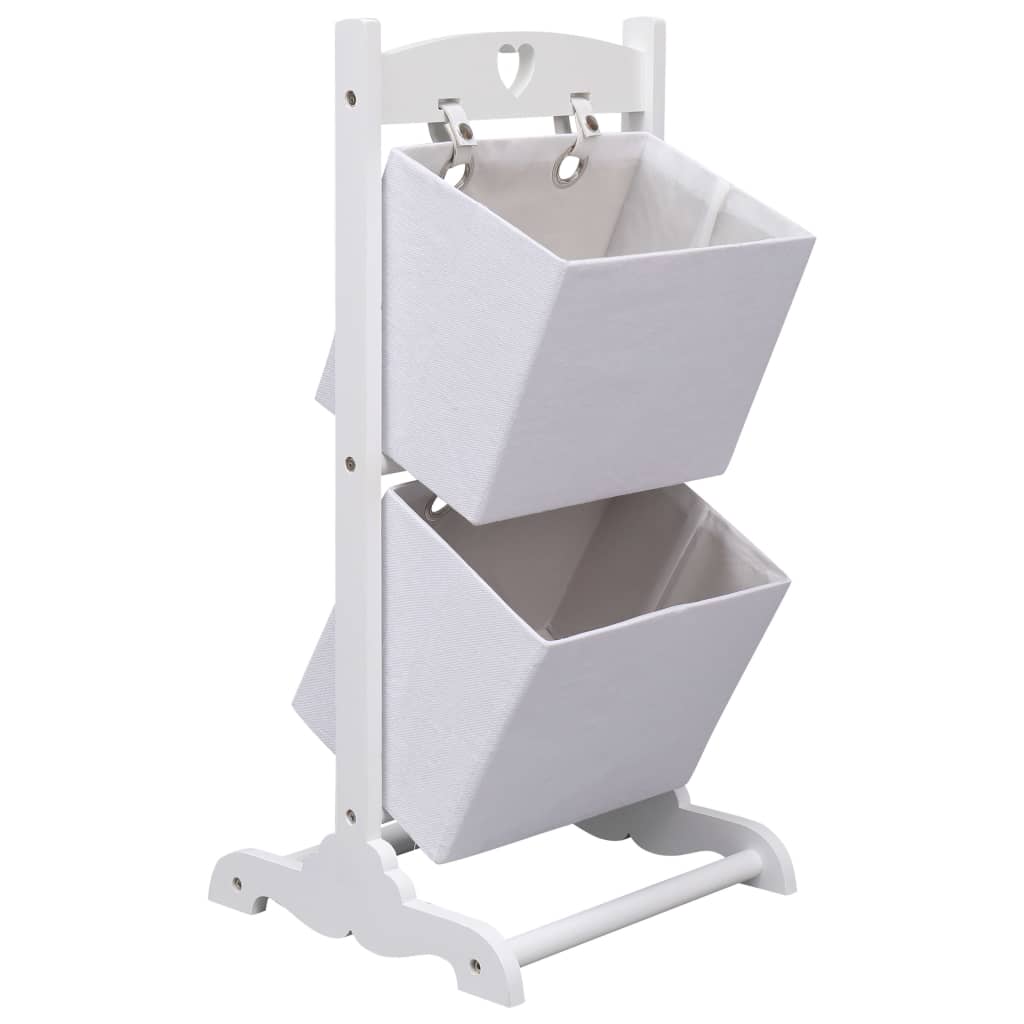 Berkfield 2-Layer Basket Rack White 35x35x72 cm Wood