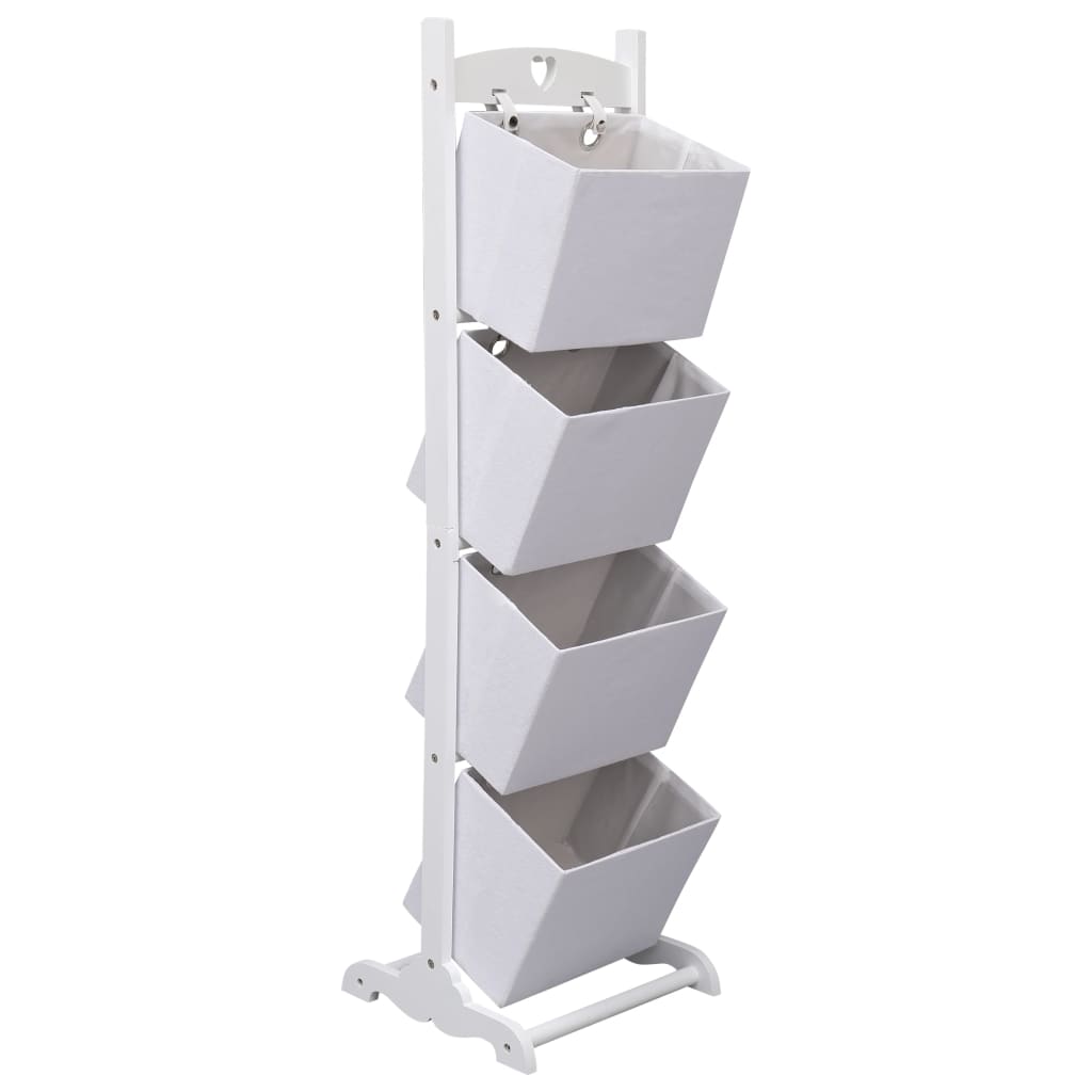 Berkfield 4-Layer Basket Rack White 35x35x125 cm Wood