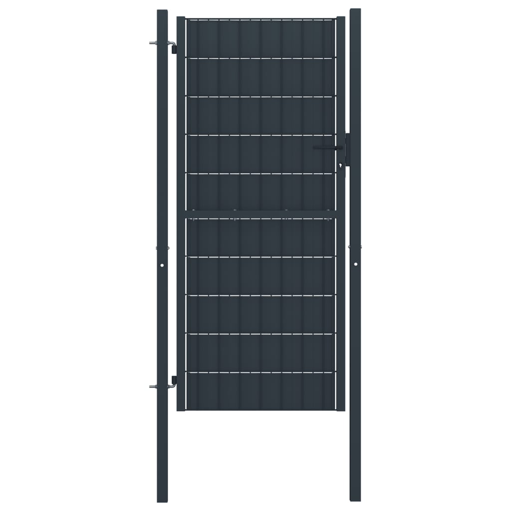 Berkfield Fence Gate PVC and Steel 100x164 cm Anthracite