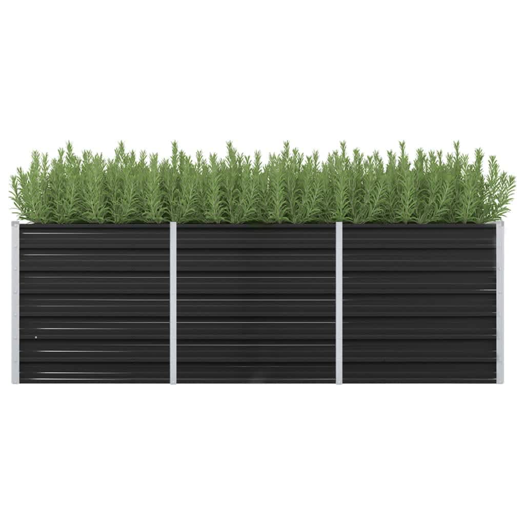 Berkfield Garden Raised Bed Anthracite 240x80x77 cm Galvanised Steel