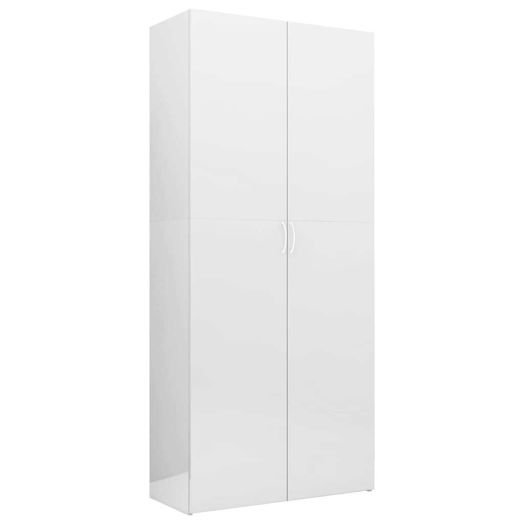 Berkfield Storage Cabinet High Gloss White 80x35.5x180 cm Engineered Wood