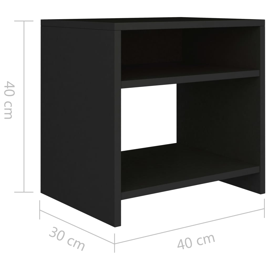 Berkfield Bedside Cabinet Black 40x30x40 cm Engineered Wood