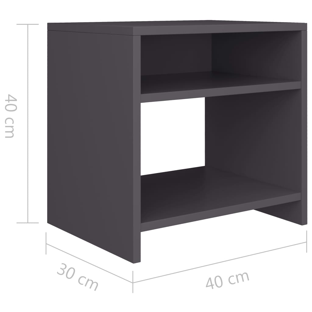 Berkfield Bedside Cabinet Grey 40x30x40 cm Engineered Wood