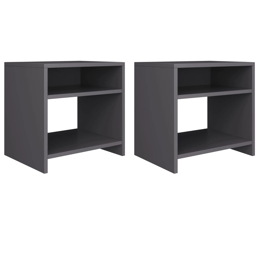 Berkfield Bedside Cabinets 2 pcs Grey 40x30x40 cm Engineered Wood