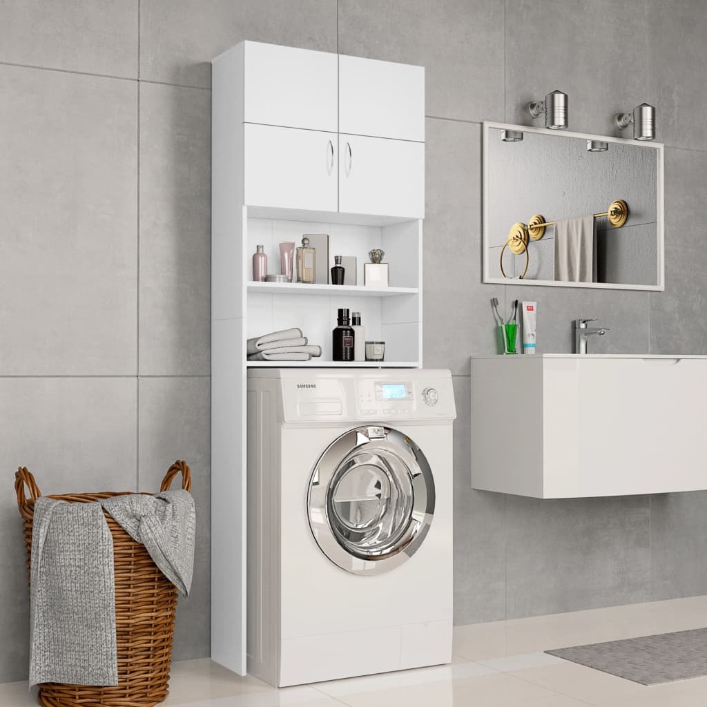 Berkfield Washing Machine Cabinet White 64x25.5x190 cm Engineered Wood