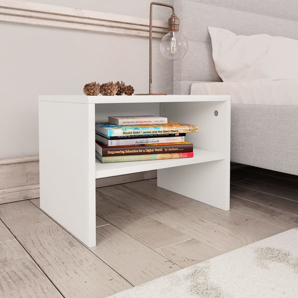 Berkfield Bedside Cabinet White 40x30x30 cm Engineered Wood