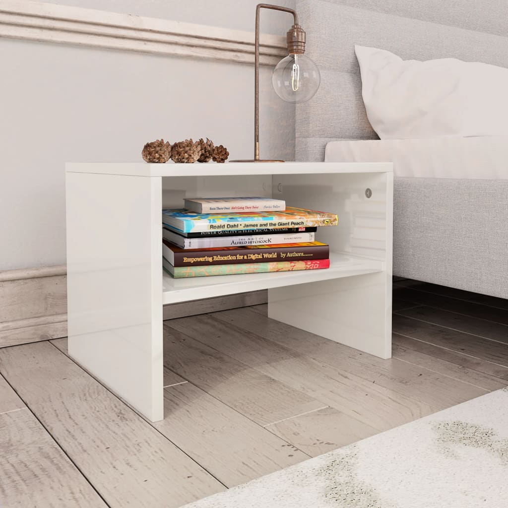 Berkfield Bedside Cabinet High Gloss White 40x30x30 cm Engineered Wood