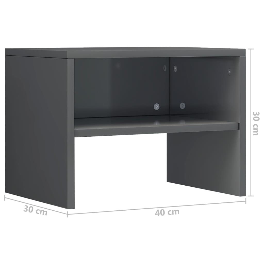 Berkfield Bedside Cabinet High Gloss Grey 40x30x30 cm Engineered Wood