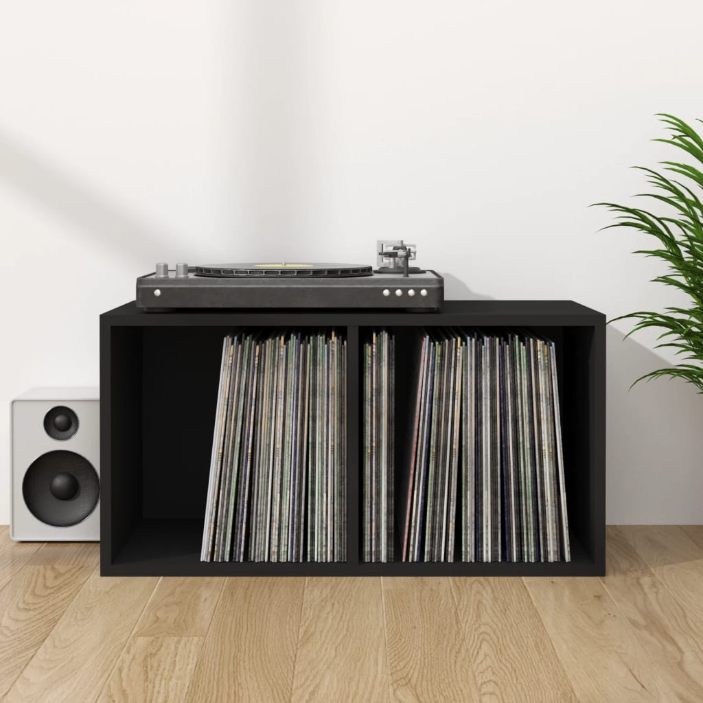 Berkfield Vinyl Storage Box Black 71x34x36 cm Engineered Wood