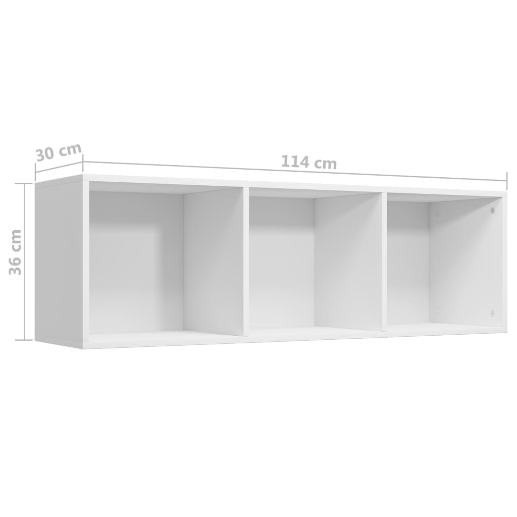 Berkfield Book Cabinet/TV Cabinet White 36x30x114 cm Engineered Wood