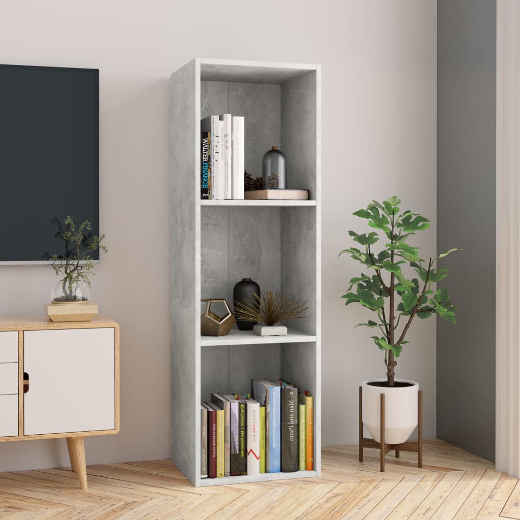 Berkfield Book Cabinet/TV Cabinet Concrete Grey 36x30x114 cm Engineered Wood