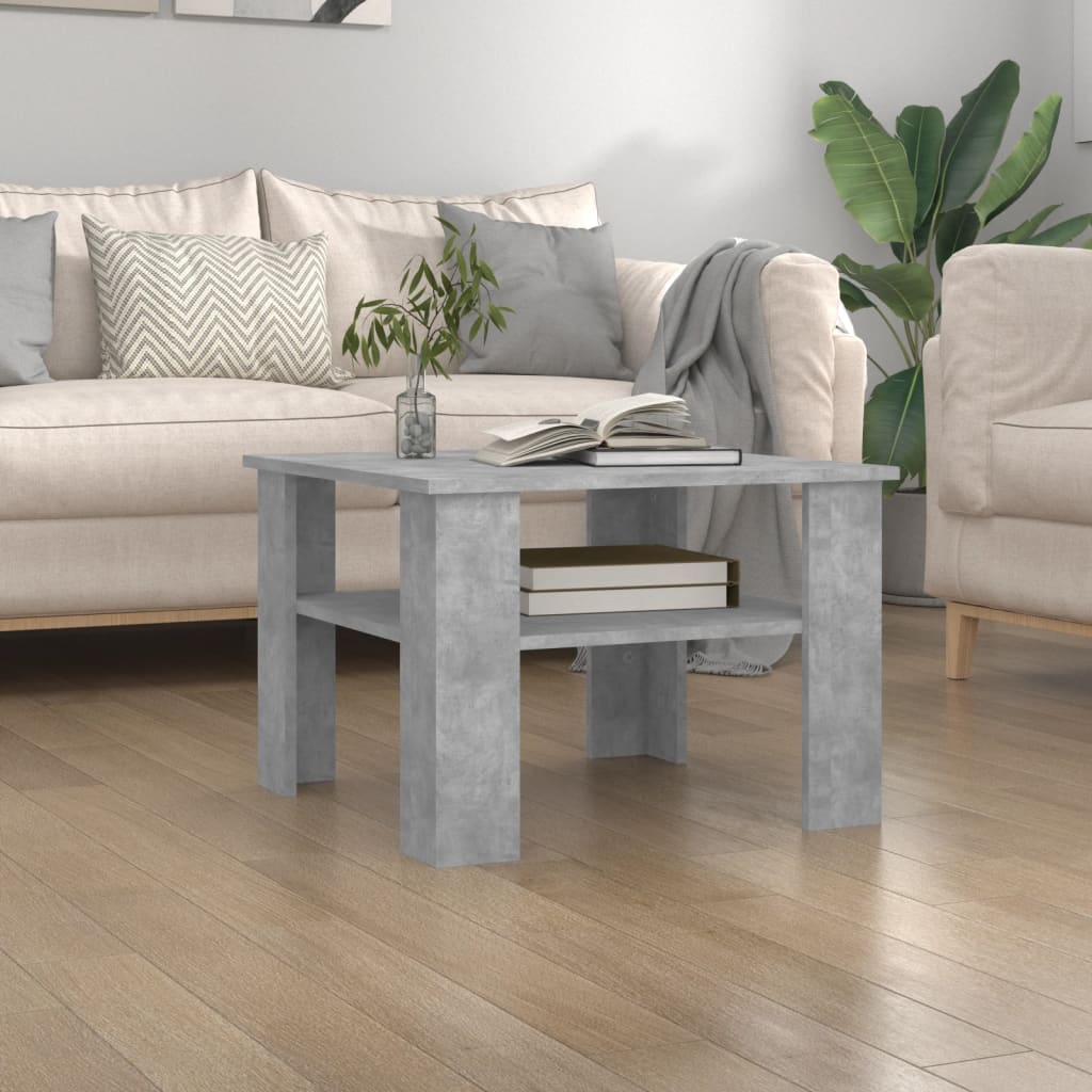 Berkfield Coffee Table Concrete Grey 60x60x42 cm Engineered Wood