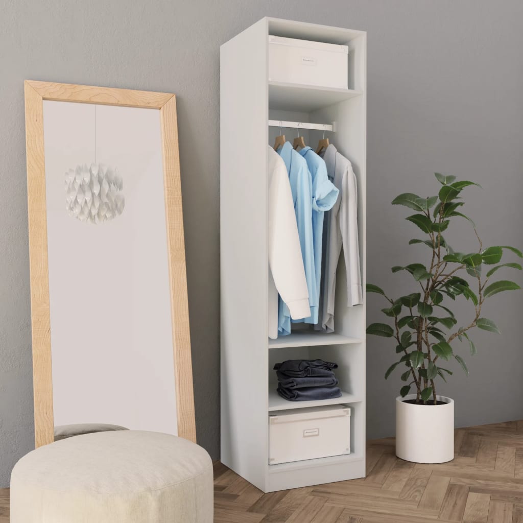 Berkfield Wardrobe White 50x50x200 cm Engineered Wood