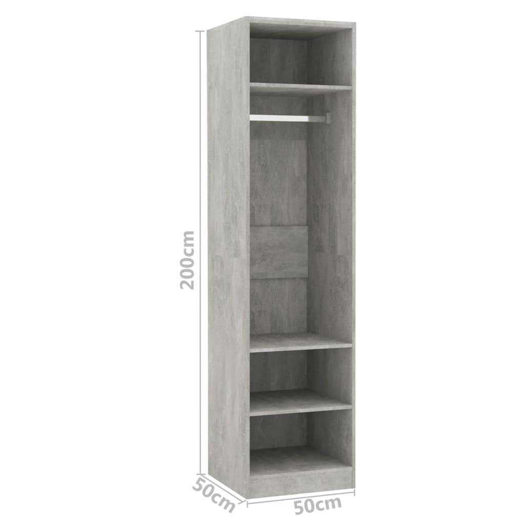 Berkfield Wardrobe Concrete Grey 50x50x200 cm Engineered Wood