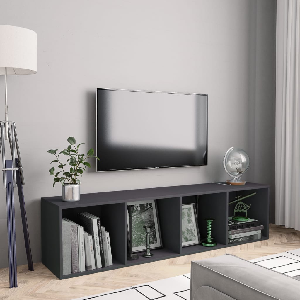 Berkfield Book Cabinet/TV Cabinet Grey 143x30x36 cm