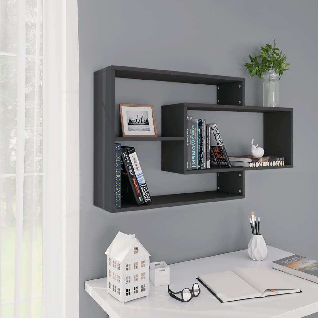 Berkfield Wall Shelf Grey 104x20x58.5 cm Engineered Wood
