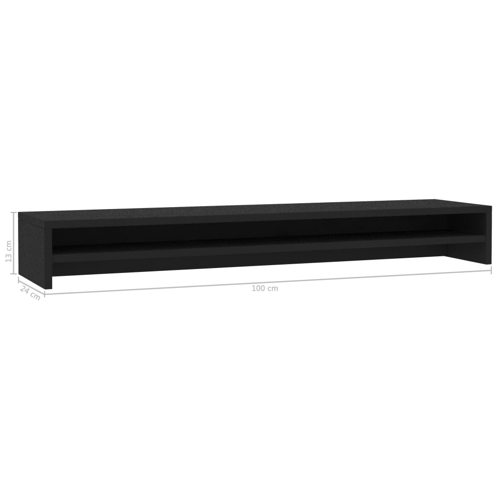 Berkfield Monitor Stand Black 100x24x13 cm Engineered Wood