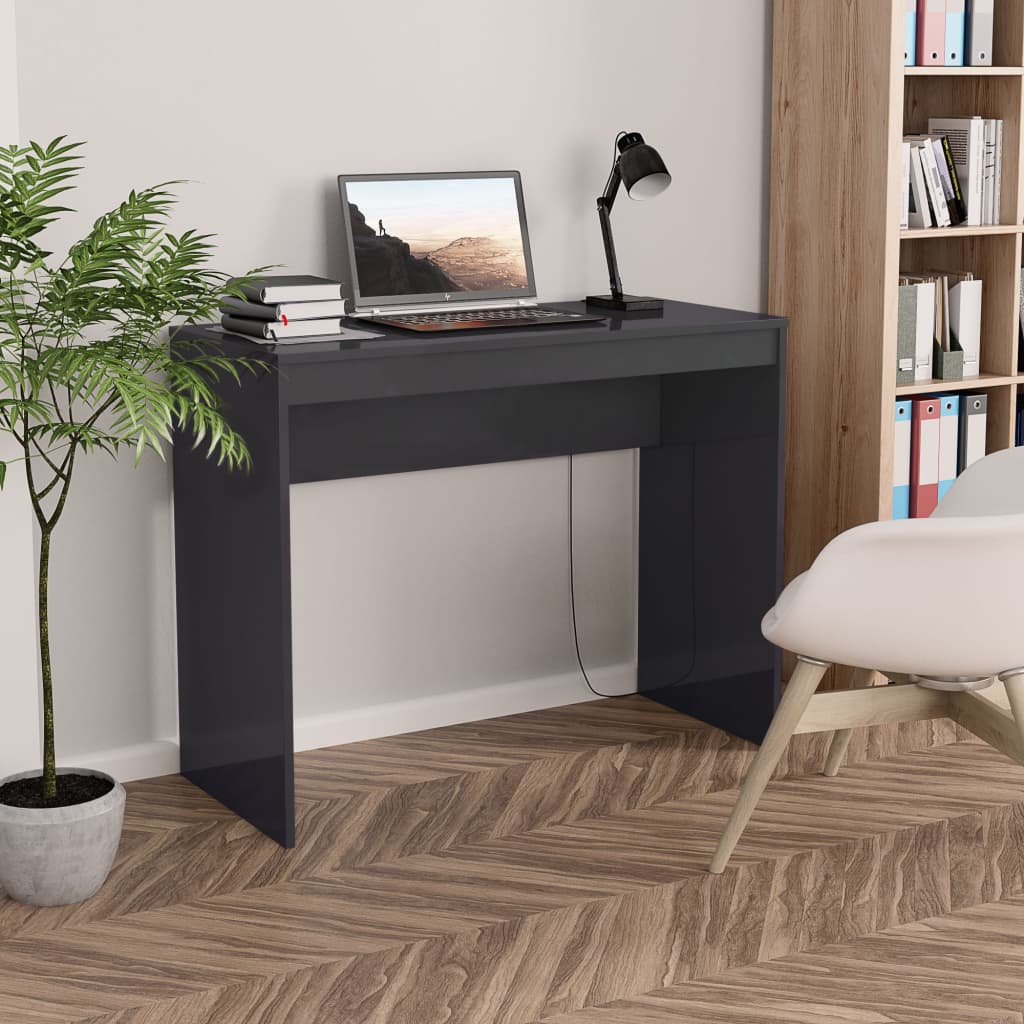 Berkfield Desk High Gloss Grey 90x40x72 cm Engineered Wood