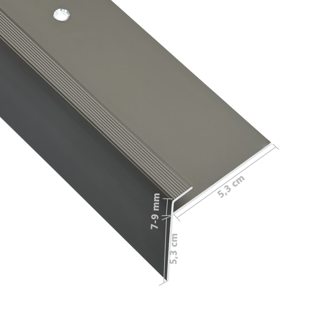Berkfield F-shape Stair Nosings 15 pcs Aluminium 90 cm Brown