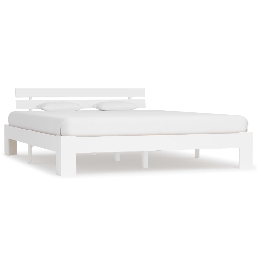 Berkfield Bed Frame White Solid Pine Wood 160x200 cm