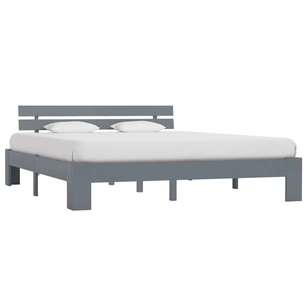 Berkfield Bed Frame Grey Solid Pine Wood 160x200 cm