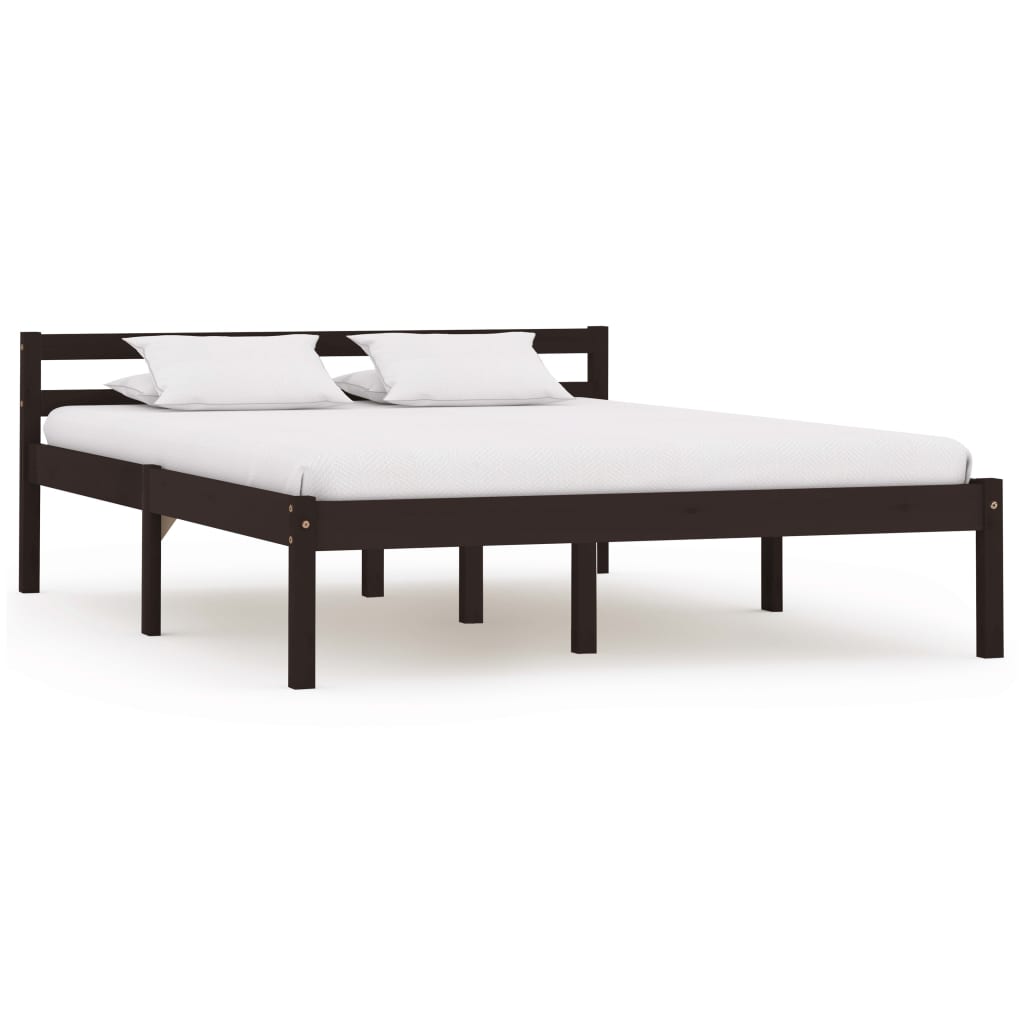 Berkfield Bed Frame Dark Brown Solid Pine Wood 120x200 cm