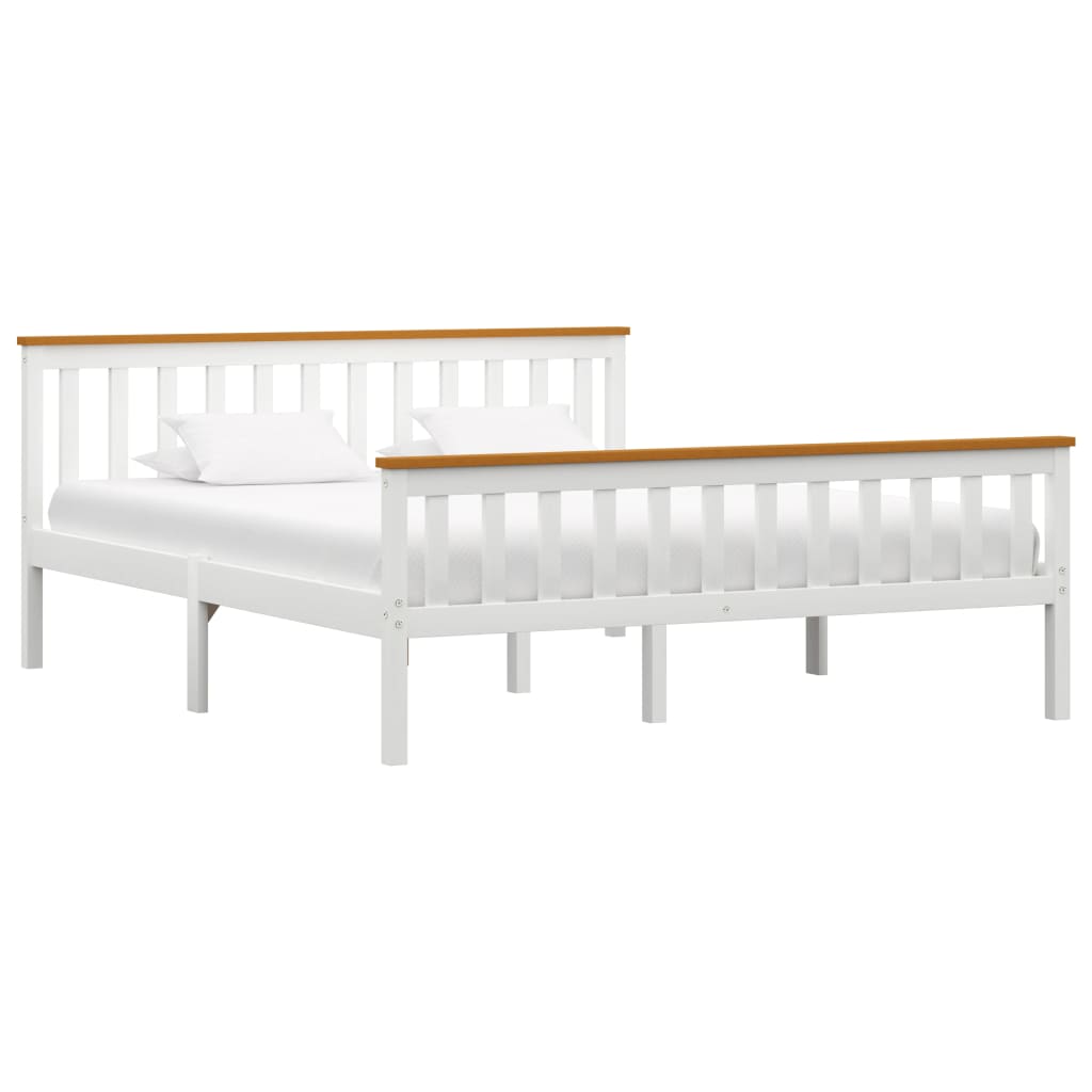 Berkfield Bed Frame White Solid Pinewood 150 x 200 cm