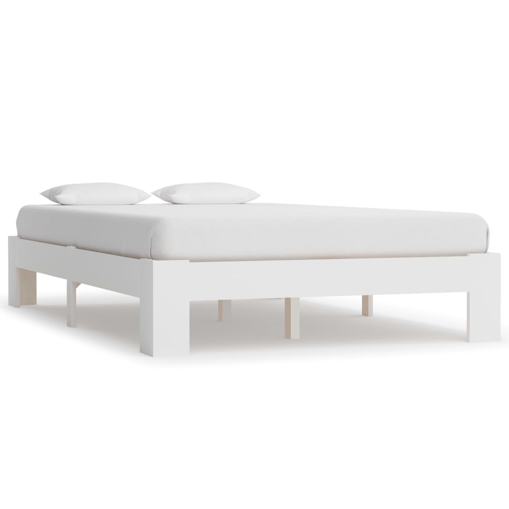 Berkfield Bed Frame White Solid Pine Wood 120x200 cm