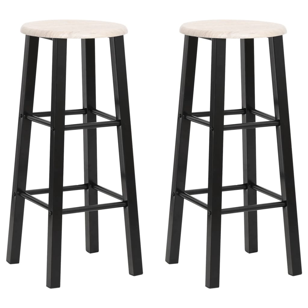 Berkfield Bar Stools 2 pcs Black MDF