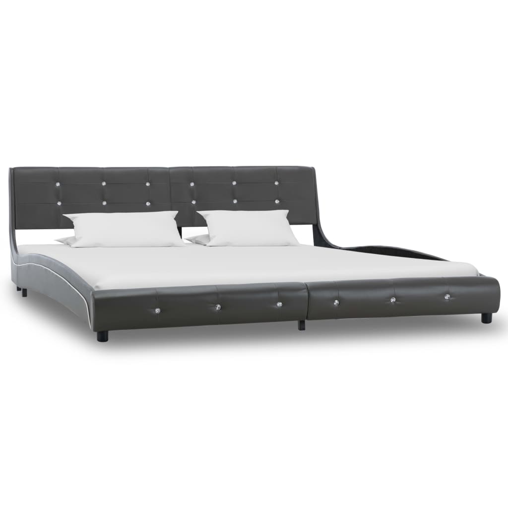 Berkfield Bed Frame Grey Faux Leather 180x200 cm 6FT Super King