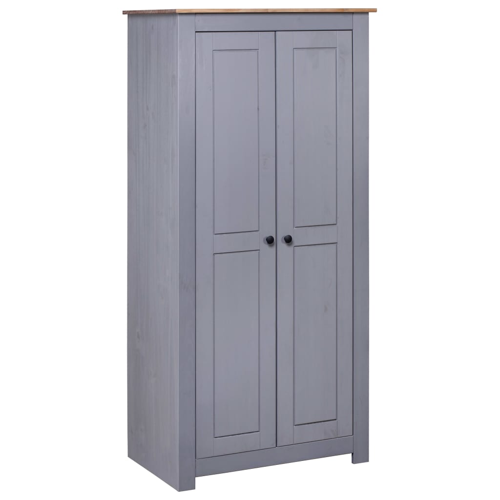 Berkfield Wardrobe Grey 80x50x171.5 cm Solid Pine Panama Range