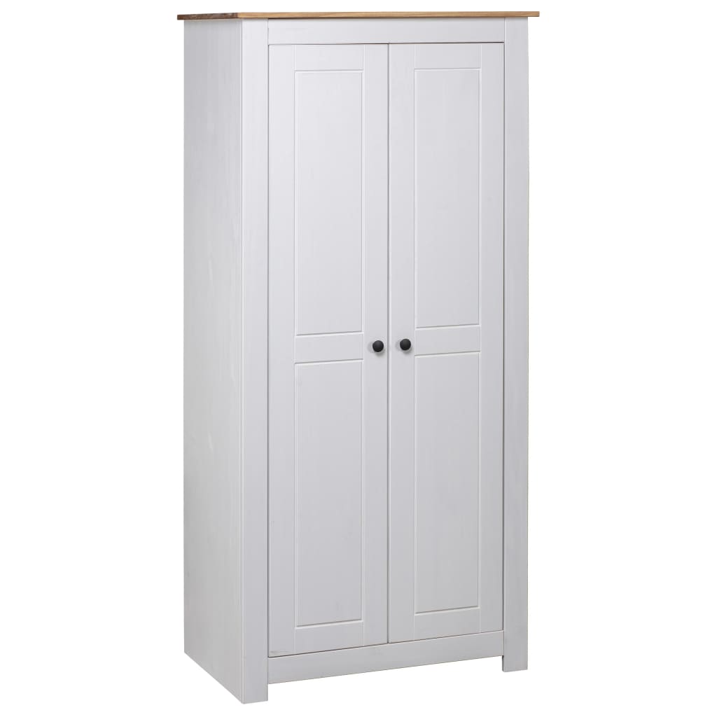 Berkfield Wardrobe White 80x50x171.5 cm Solid Pine Panama Range
