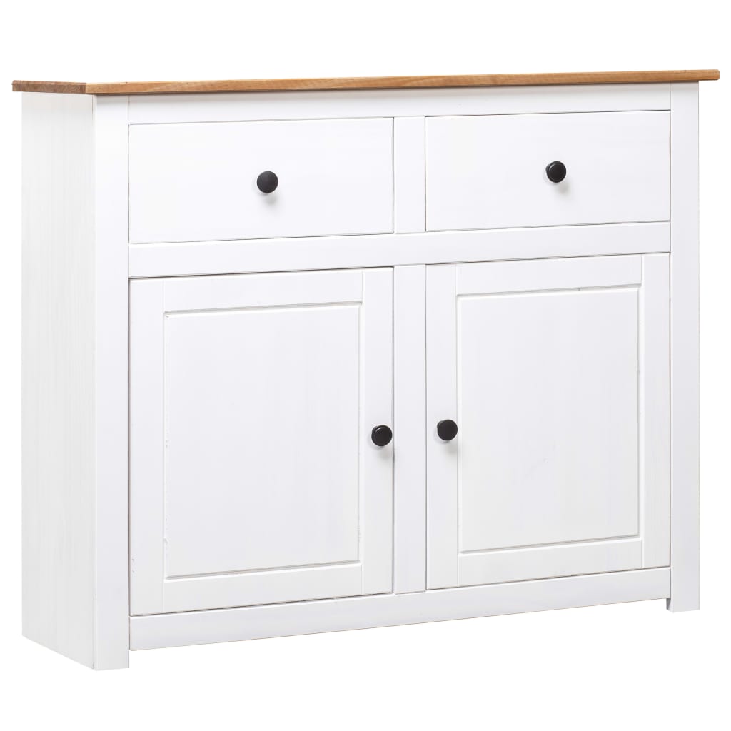 Berkfield Sideboard White 93x40x80 cm Solid Pinewood Panama Range