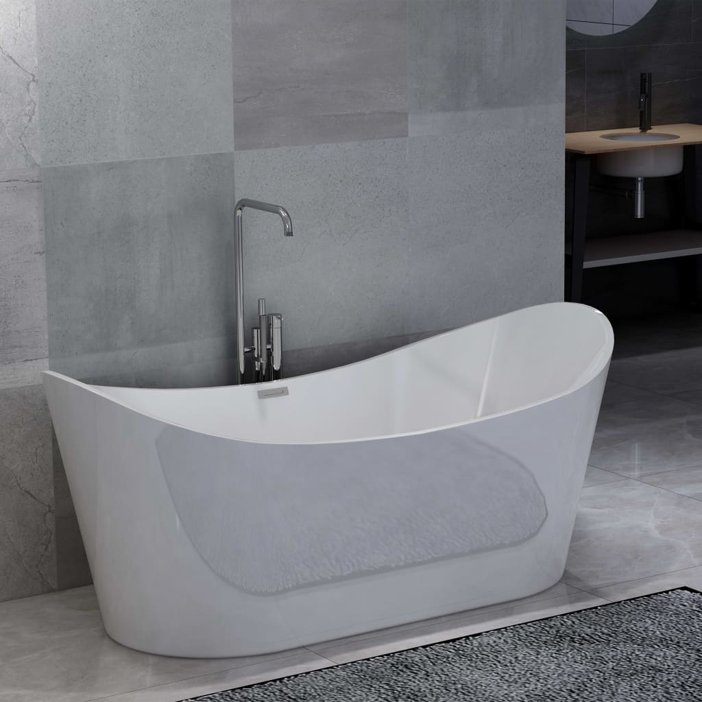 Berkfield Freestanding Bathtub White Acrylic 204 L