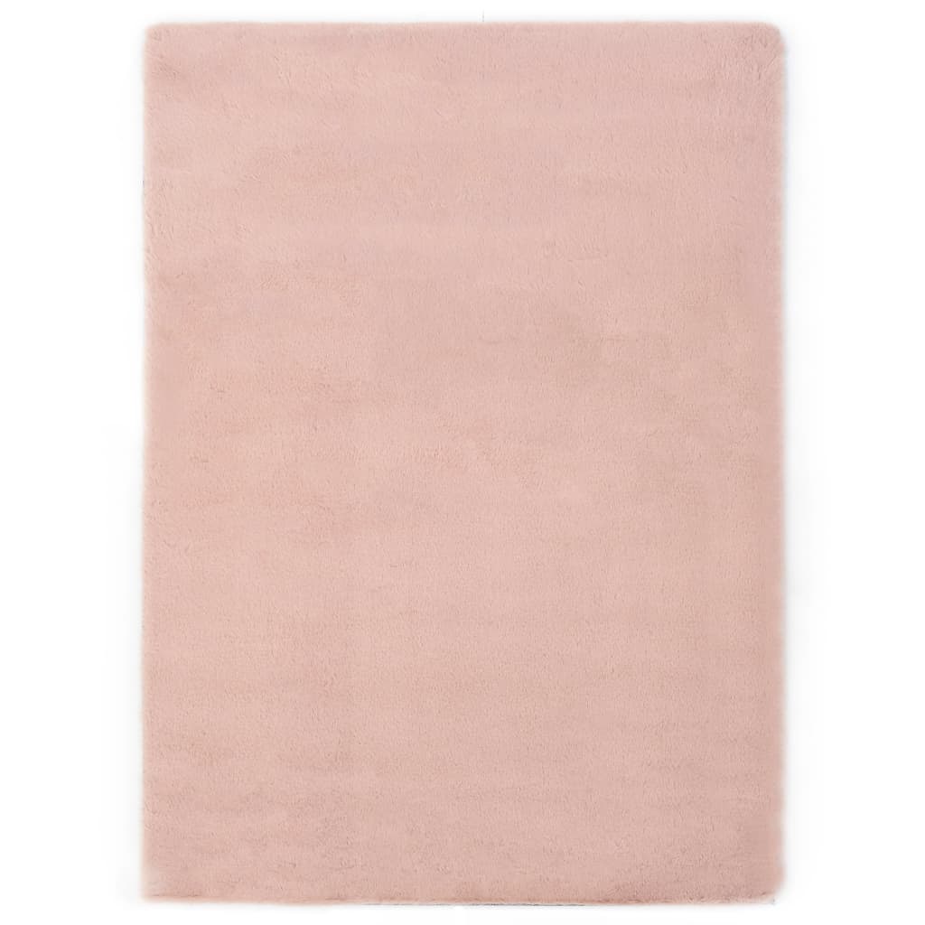 Berkfield Rug 160x230 cm Faux Rabbit Pelt Old Pink