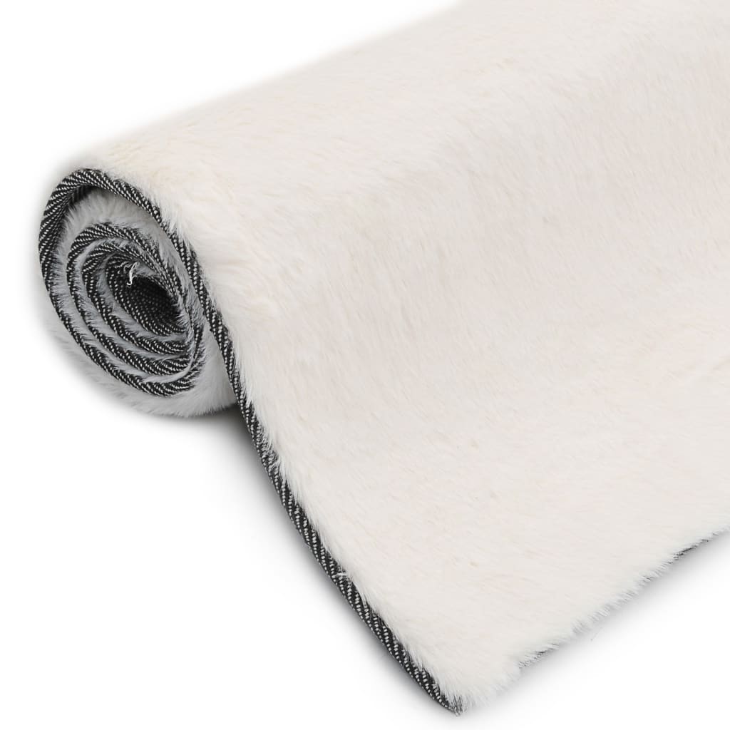 Berkfield Rug 160x230 cm Faux Rabbit Pelt Cream