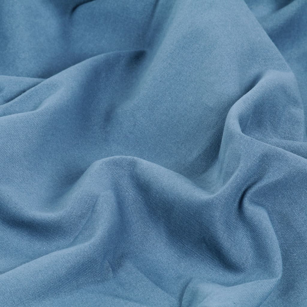 Berkfield Curtains with Metal Rings 2 pcs Cotton 140x225 cm Blue