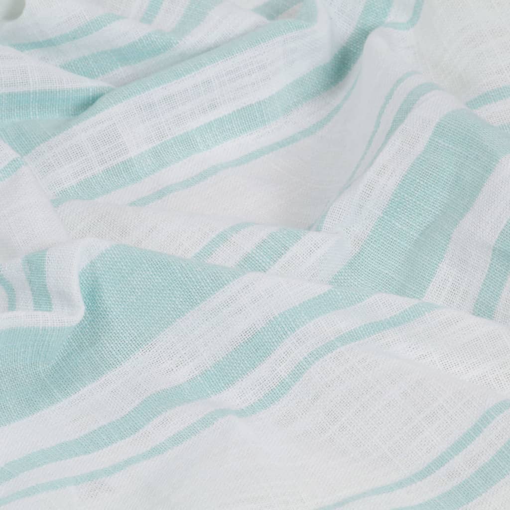 Berkfield Curtains with Metal Rings 2 pcs Cotton 140x225 cm Blue Stripe