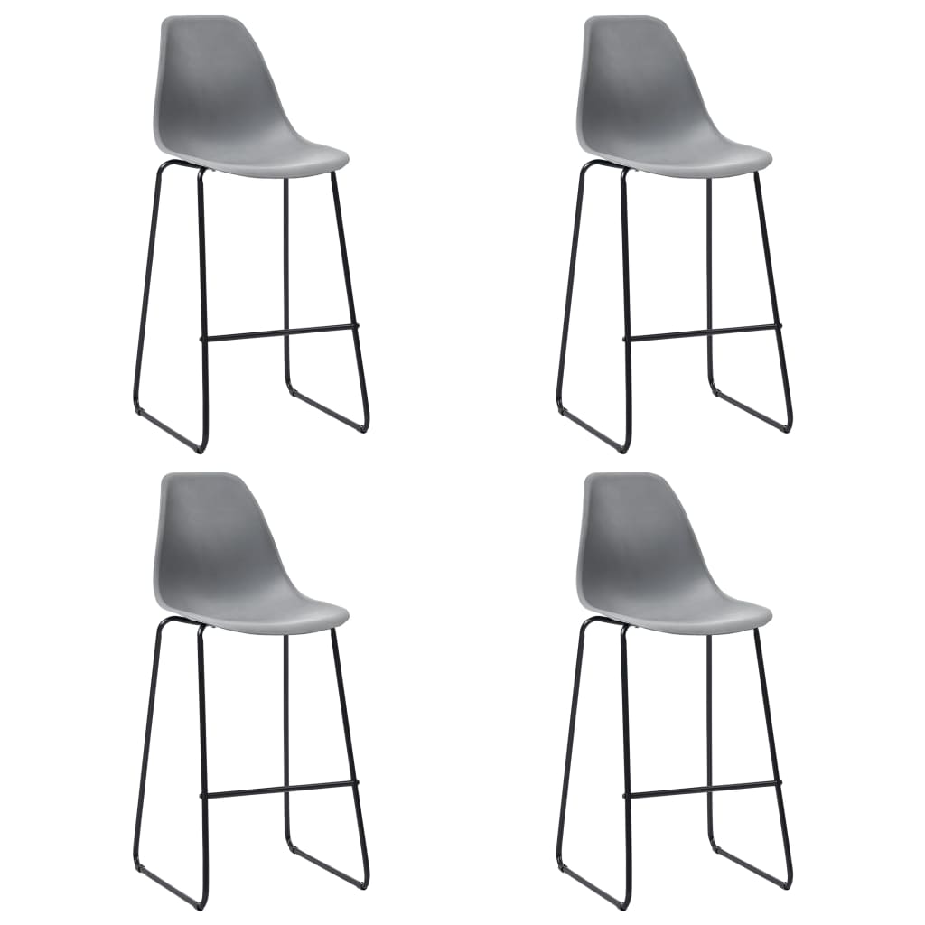 Berkfield Bar Chairs 4 pcs Grey Plastic