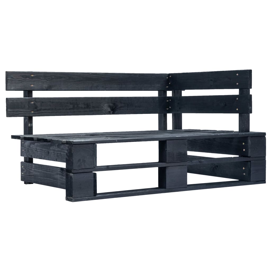Berkfield Garden Pallet Corner Bench Wood Black