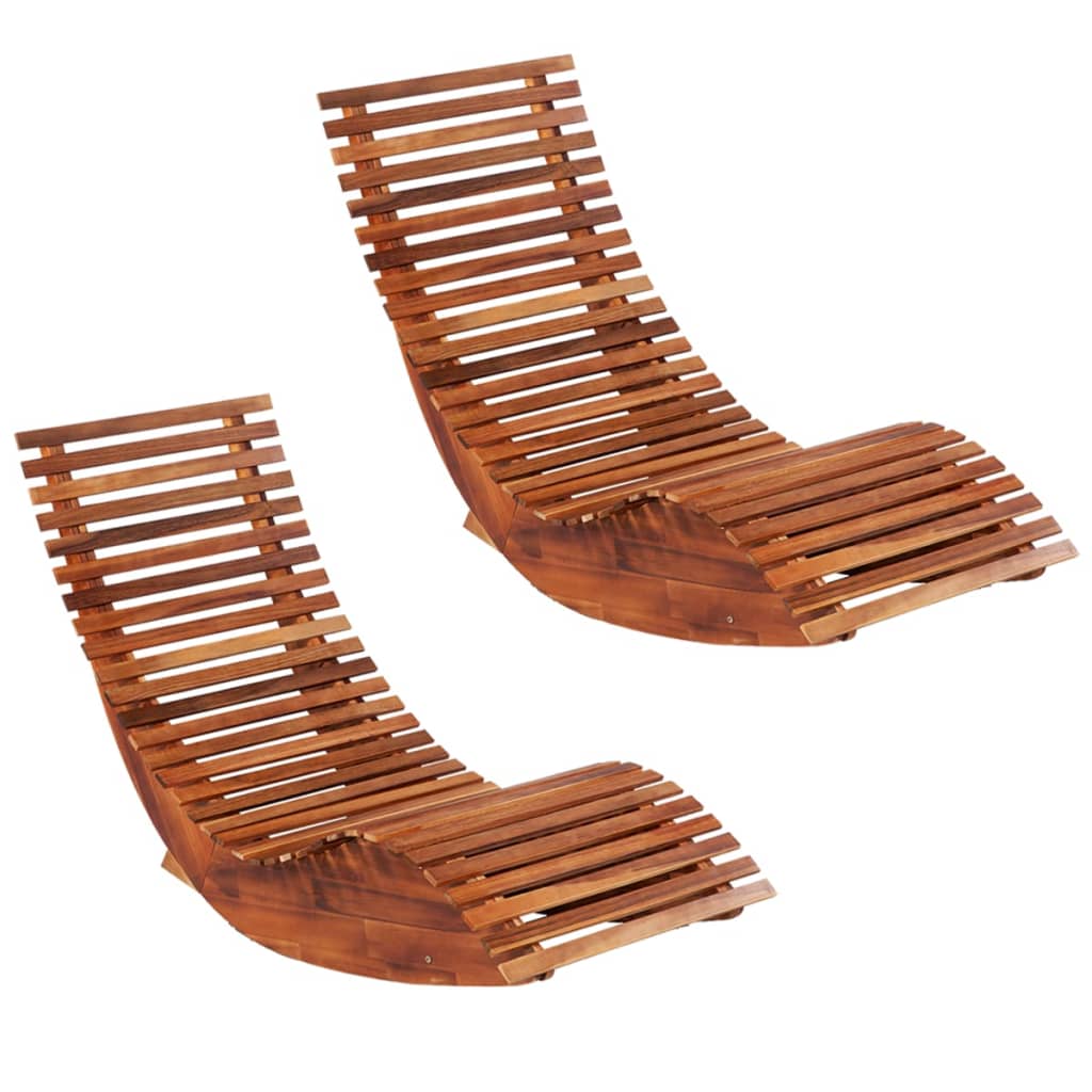 Berkfield Rocking Sun Loungers 2 pcs Acacia Wood