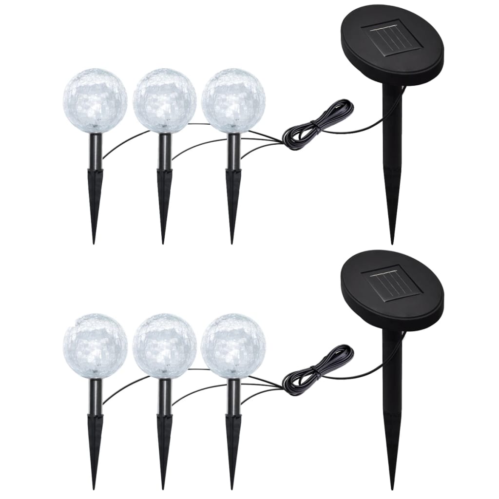 Berkfield Garden Lights 6 pcs LED with Spike Anchors & Solar Panels