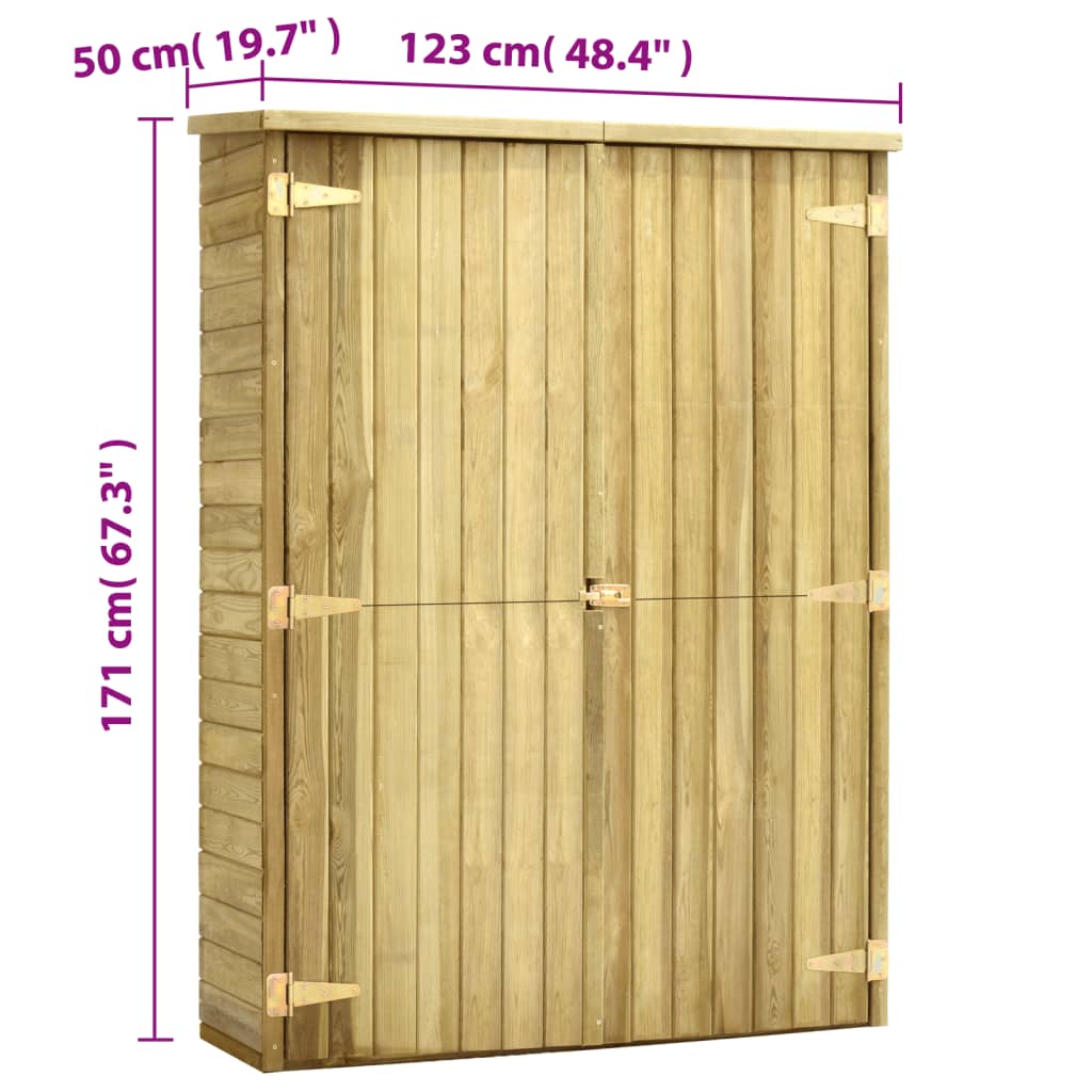 Berkfield Garden Tool Shed 123x50x171 cm Impregnated Pinewood