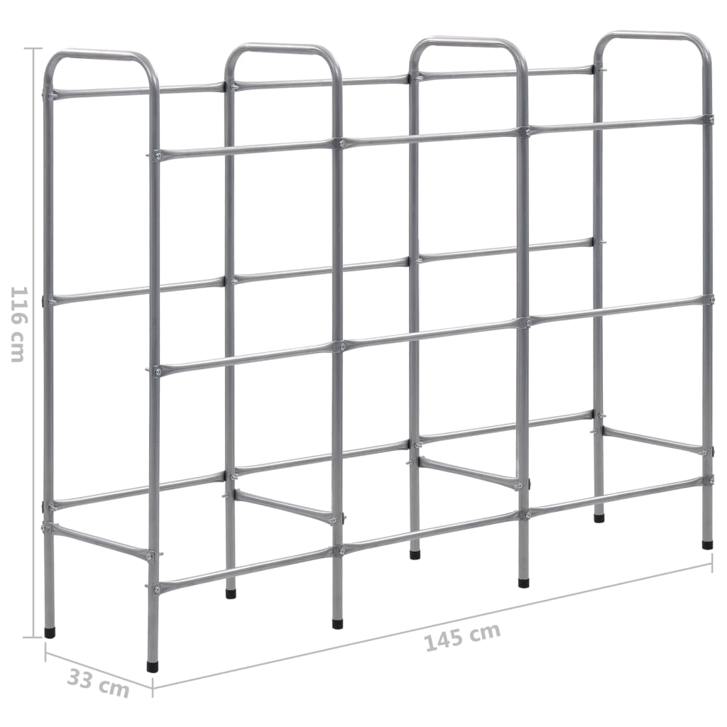 Berkfield Storage Shelf for 9 Crates Silver 145x33x116 cm Steel