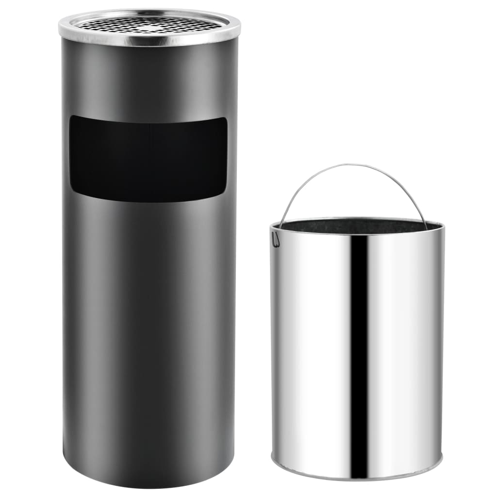 Berkfield Ashtray Dustbin Hotel 30 L Steel Grey